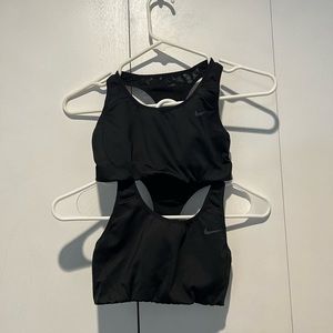 TWO black Nike sports bras